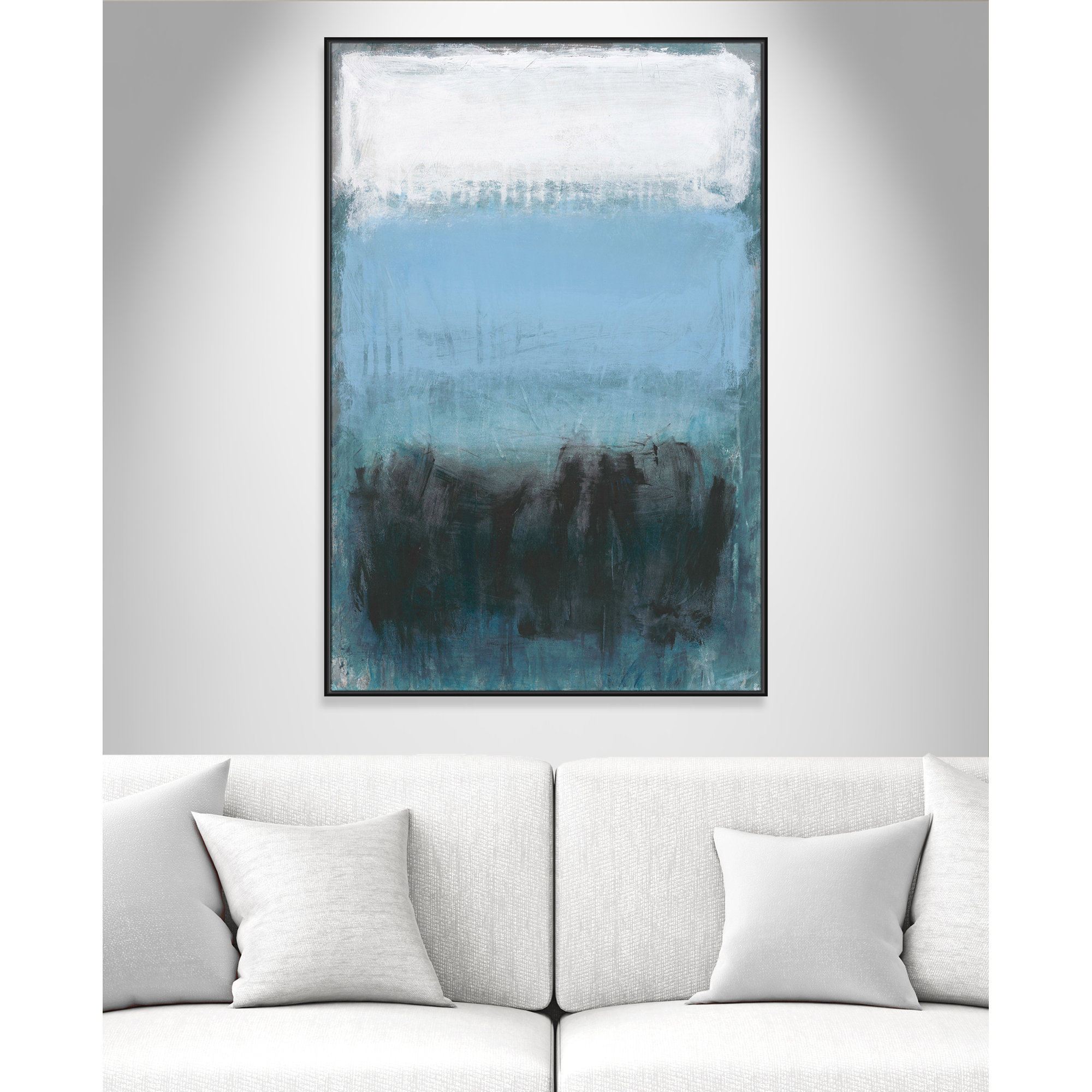 Coastal Nightfall by Filippo Ioco - Print, Black Framed Canvas, 61.5" H x 41.5" W x 2" D, No Mat