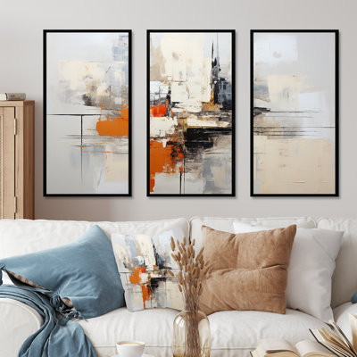 Beige And Yellow Modern Scandinavian Dreams Art V - Modern Scandinavian Wall Art Living Room Set