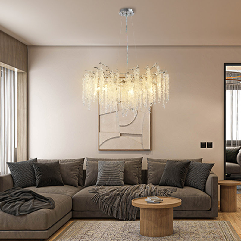 Lustre en cristal Paree, Argent argent, 10, H 19,7 po x l 30 po x P 30 po