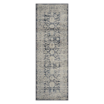 Vintage Floral Area Rug - Washable Non-Slip wool Cotton Carpet - Perfect for Living Room, Bedroom, Bathroom, Kitchen, Entryway, Office