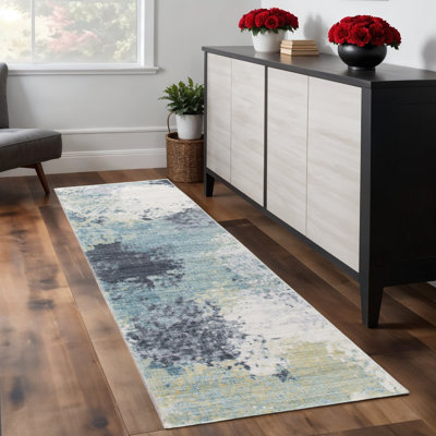 Tapis bleu et jaune