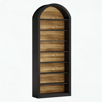8-Tier Arched Bookshelf with Two-Tone Design