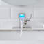Bathroom Sink Faucet LED Light 3 Colors Changing Waterfall Glass Spout Hot Cold Water Mixer Single Handle One Hole Deck Mounted Bathroom Faucet