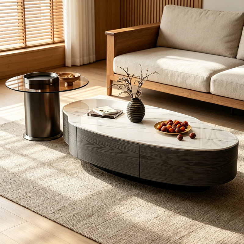 Amabilia, 13" H x 47.24" W x 23.62" D, Gray, Black/Black Oak