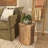 Magnesium Oxide Block Outdoor Accent Table with Natural Textured Wood Grain