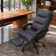 High-End Dark Gray Office Recliner with Adjustable Footrest - Luxury Craftsmanship for Professionals Seeking All-Day Comfort