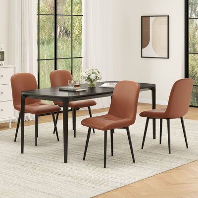 Upholstered  Faux Leather Dining Chair