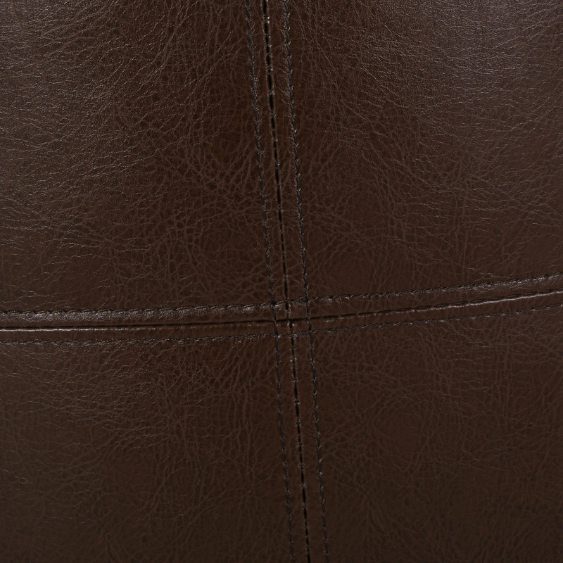 Repose-pieds rond en similicuir avec assise souple, Marron foncé