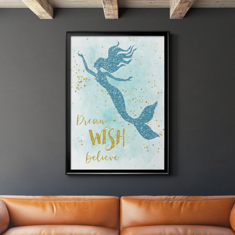 «Dream Wish Believe», art textuel sur toile, H 26,5 po x l 36,5 po x P 1,5 po, Noir