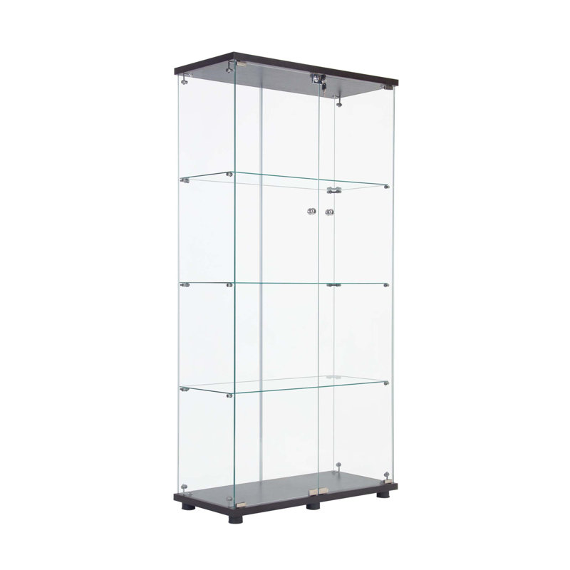 Vitrine à deux portes avec 4 tablettes, Noir