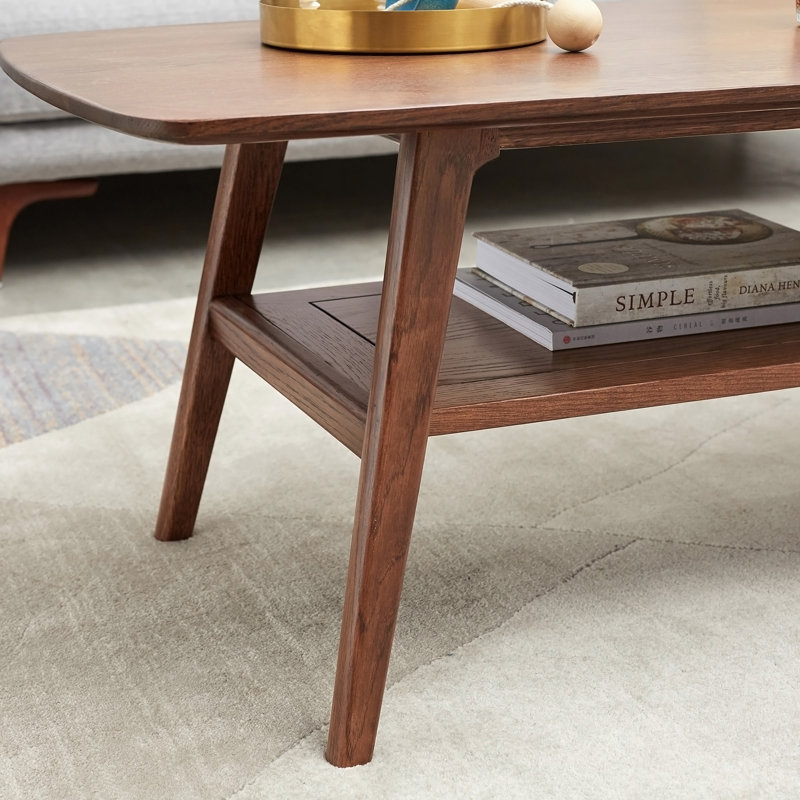 Center Table Low Table 100% Solid Wood Top Plate Desk Coffee Table Width 80 X Depth 50 X Height 44 Cm Study Desk Work From Home Easy To Assemble Natural Wood With Storage Shelf Natural Writing Desk