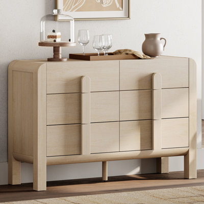 Buffet Mid-Century 47,2 "en bois avec rangement, crédence moderne avec tiroirs pour cuisine, salon et salle à manger