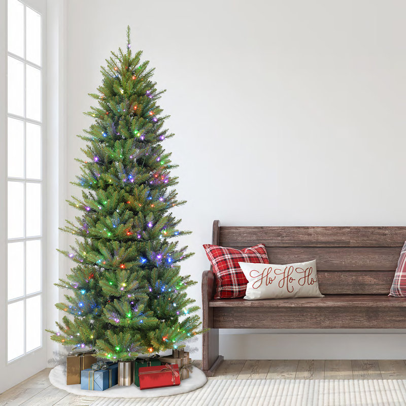 Pre-Lit Artificial Slim Fraser Fir Christmas Tree, 7ft 6" H