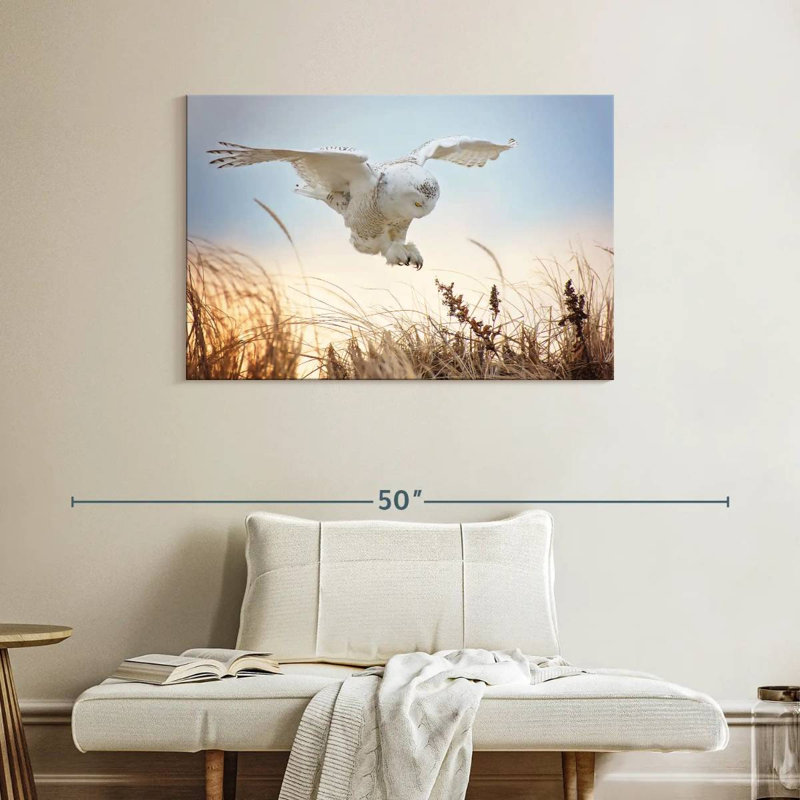 Chouette des neiges volant Brampt, H 26 po x l 39 po