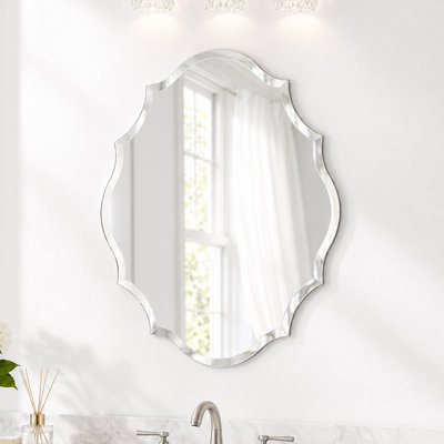 Miroir d'appoint mural biseauté festonné sans cadre