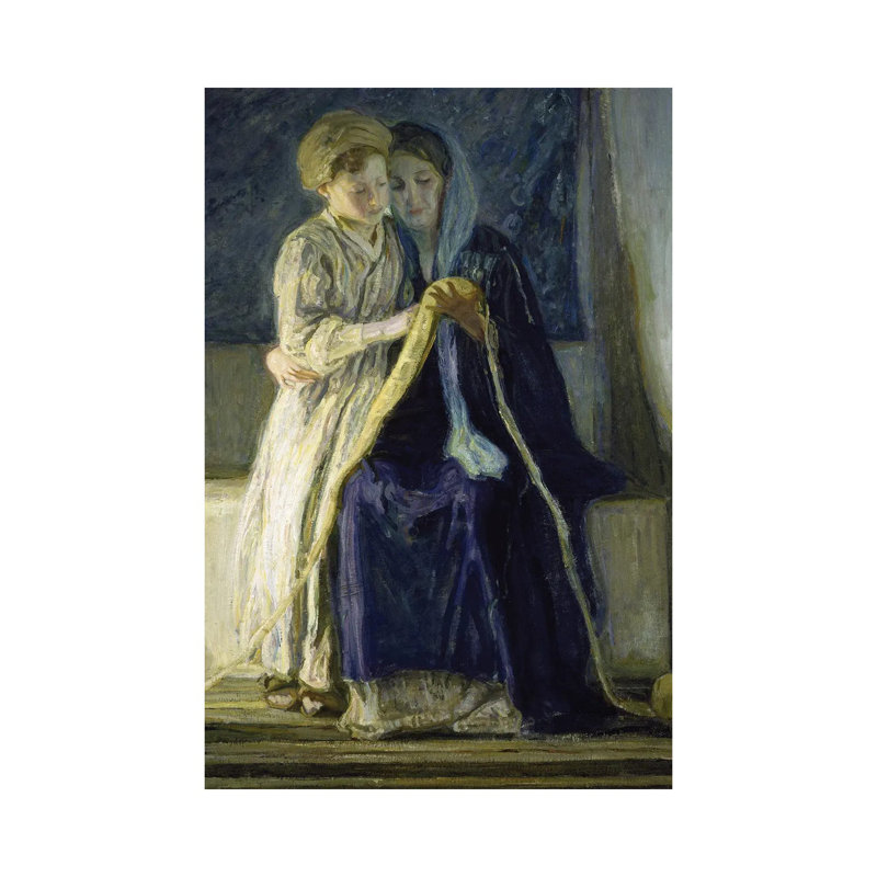 Christ And His Mother Studying The Scriptures, C.1909 by Henry Ossawa Tanner - Painting on Canvas, Wrapped Canvas