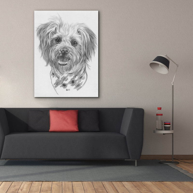 «Keltie Pooranian On Canvas» par Barbara Keith, reproduction, H 54 po x l 40 po x P 1,5 po