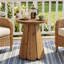 Table d'appoint ronde en bois massif, table d'appoint ronde à 2 niveaux avec tablette de rangement-247136628