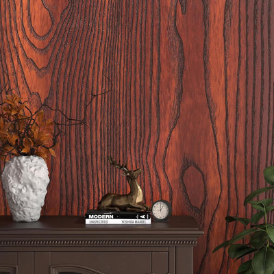 Peel And Stick Wood Wallpaper - Waterproof Removable Self-Adhesive Vinyl Wrap With 3D Textured Wood Grain For Furniture, Cabinets, Countertops And Home Décor