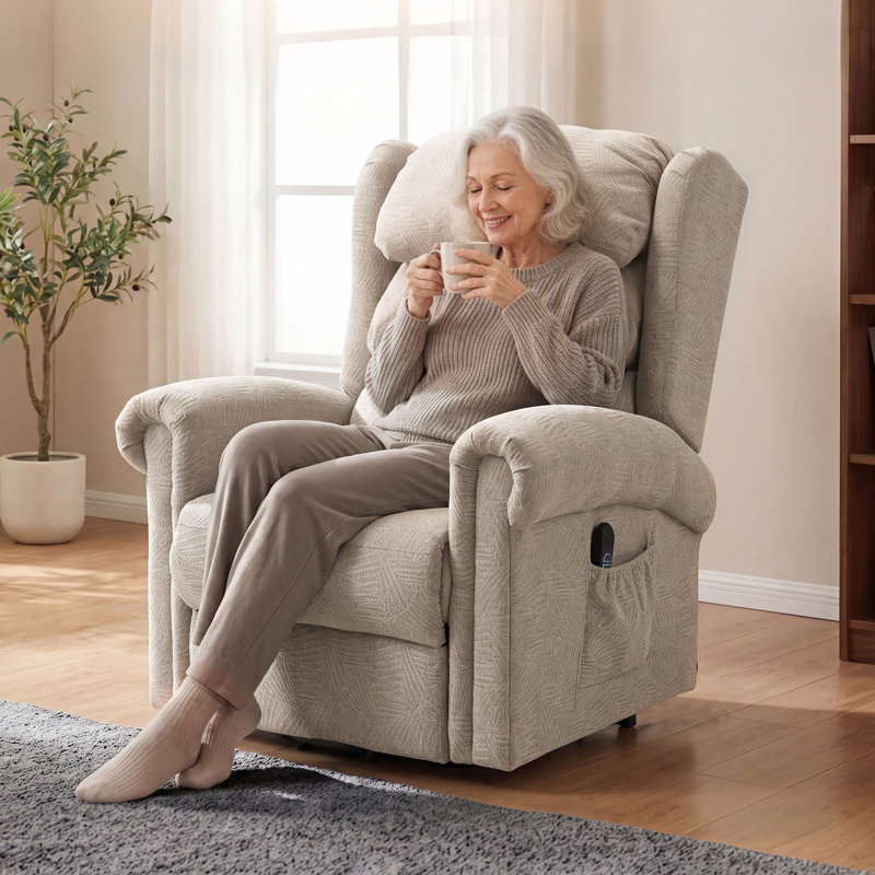 92 cm Wide Velvet Lift Assist Recliner