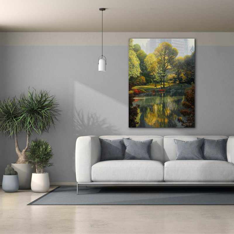«Reflection Of The Park» par John Zaccheo, art mural sur toile, H 54 po x l 40 po x P 1,5 po