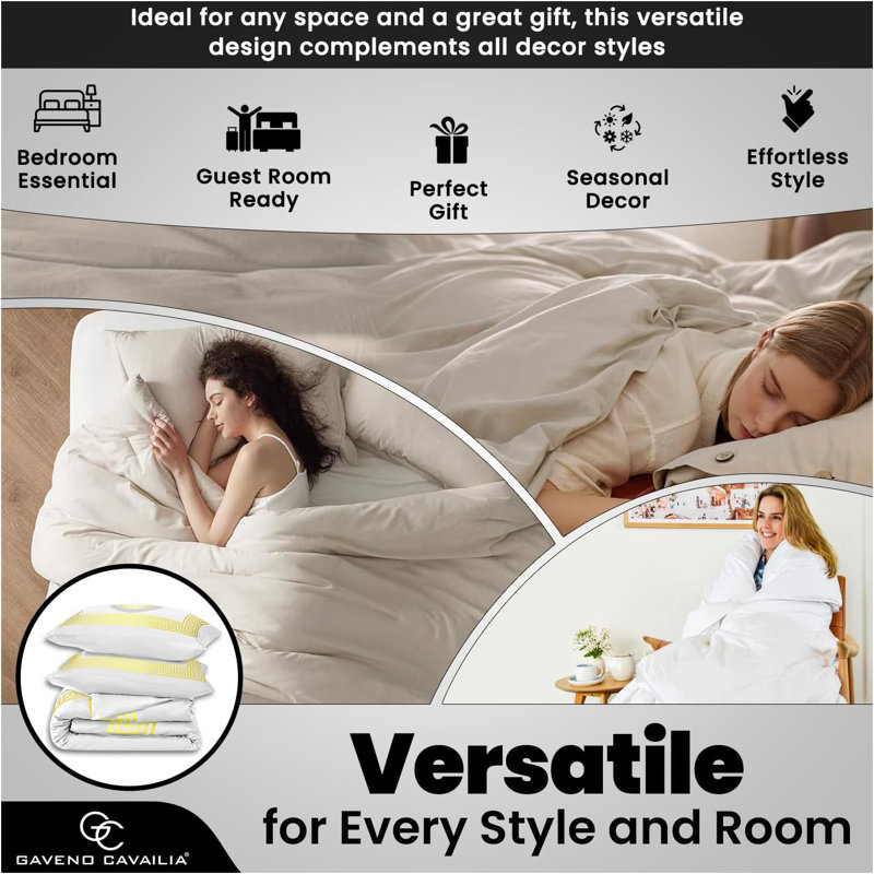MICROFIBER RANGE DUVET SET AGAPIOS, Double Duvet Cover Set + 2 Standard Pillowcases, White