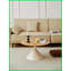 Ensemble de tables basses 2 pièces avec plateau en bois aggloméré blanc Base en acier, peu encombrante Facile à assembler
