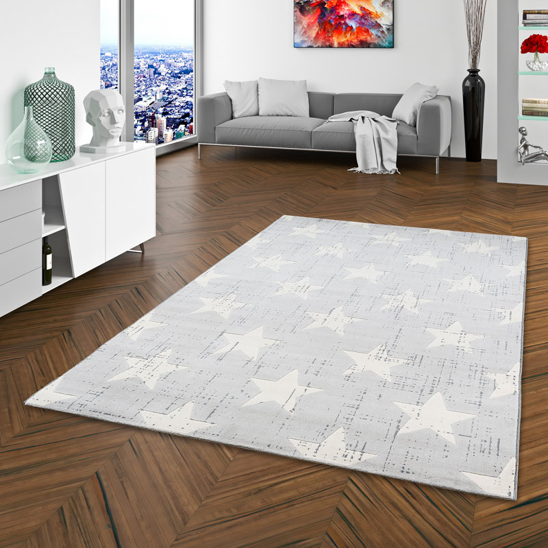 Canvas Geometric Area Rug, Rectangle 120 x 170cm