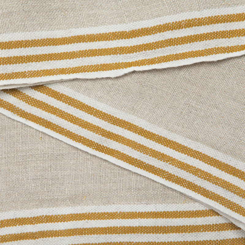 Gil Striped Square Napkin, Natural/Mustard