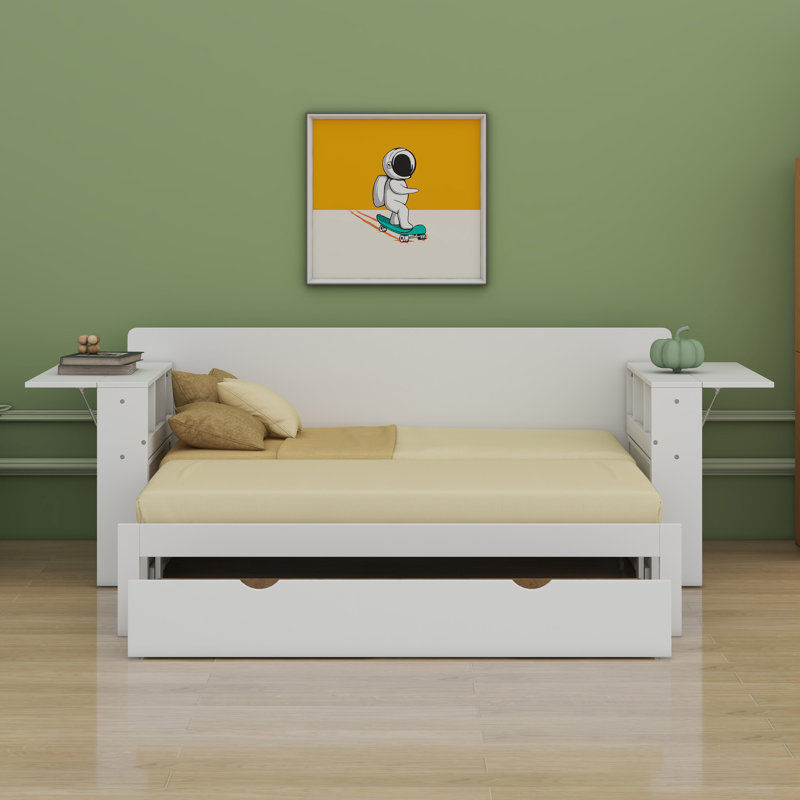 Lit de jour avec bureau amovible, Blanc