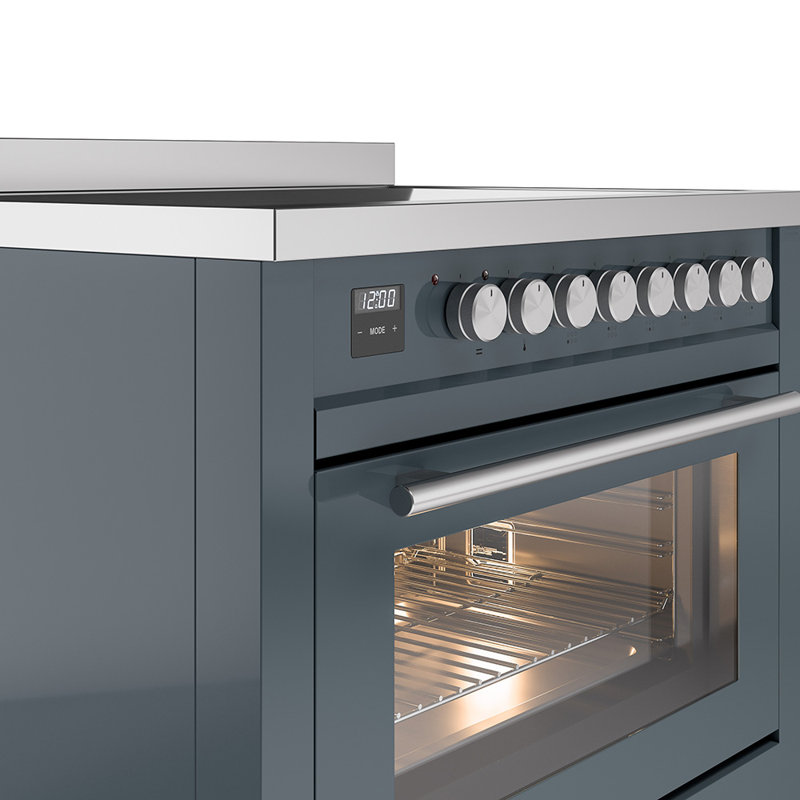 ILVE Professional Plus II 36 in Induction Range, Blue Gray/Stainless Steel