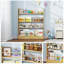 4 Tiers Narraw Behind The Door Bookshelf, Freestanding Slim Wooden Storage Rack for Living Room Freestanding Slim Storage Rack for Living Room Bedroom Study Room-2030101737