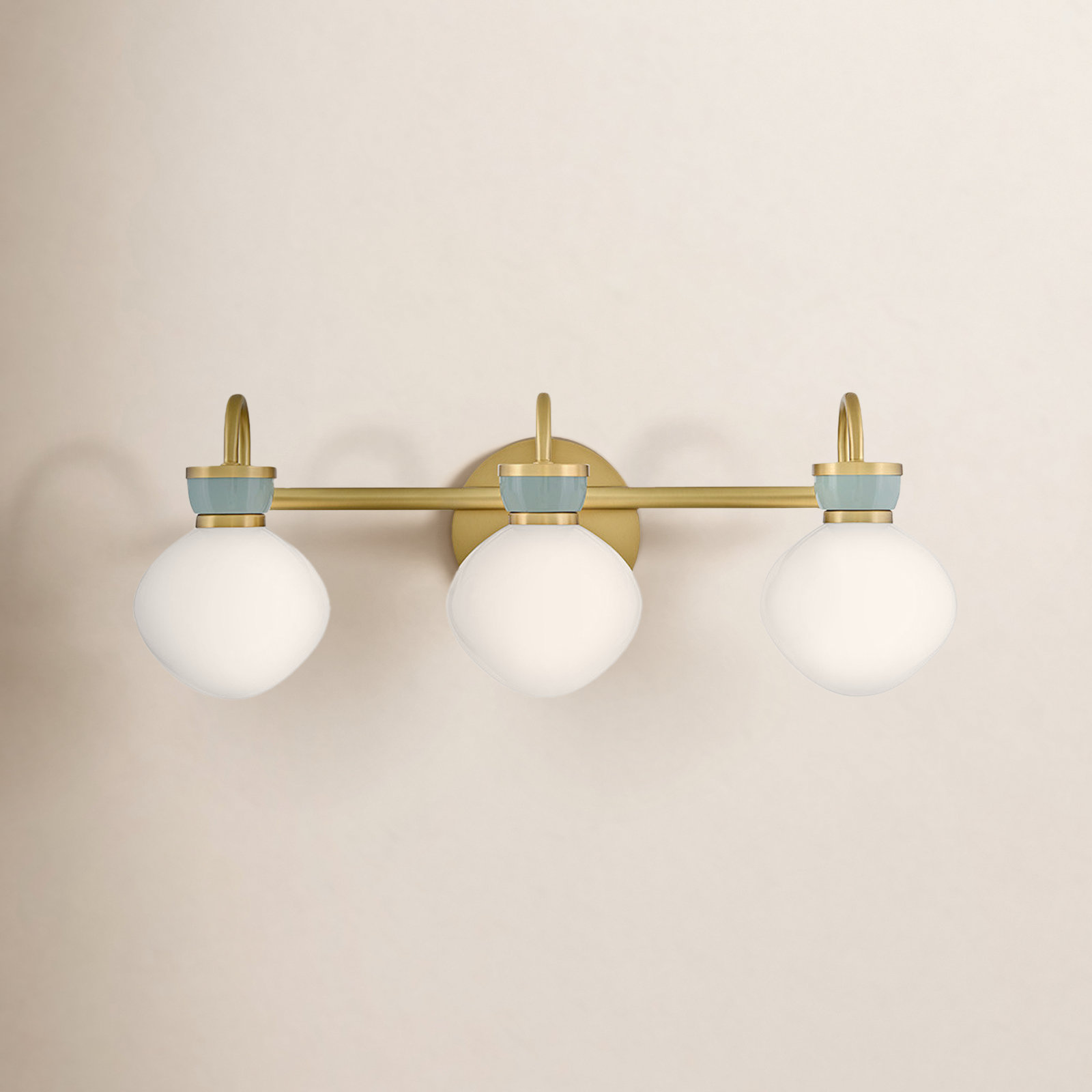 3-Light Opal Glass Bath Sconce, Bronze