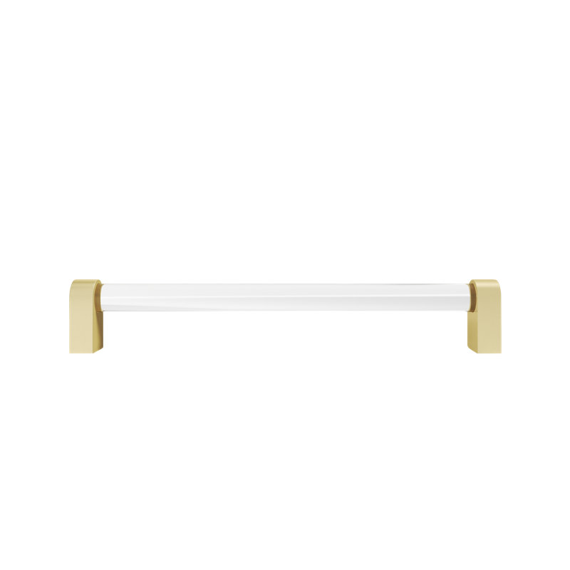 Clarity Acrylic Appliance Pull, 18", Satin Brass/Clear
