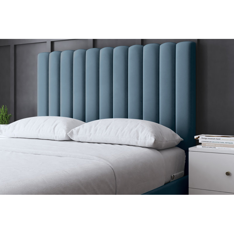  Panel Bed with Headboard, Blue, Small Double (4')