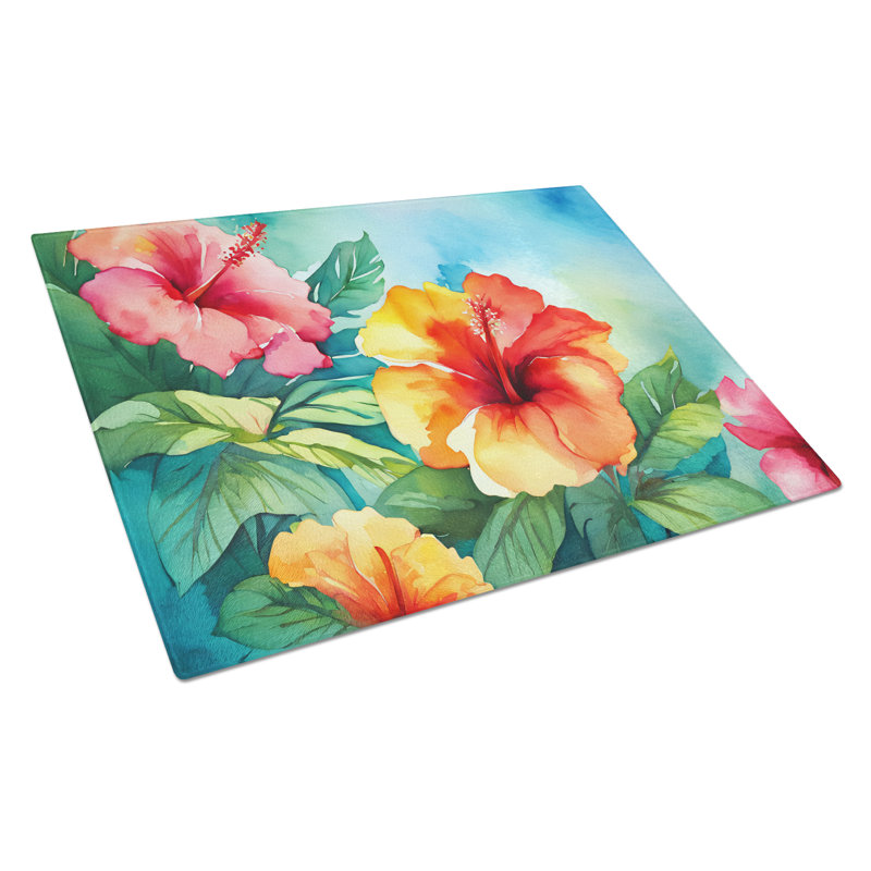 Hibiscus hawaïen avec aquarelle Hawaii