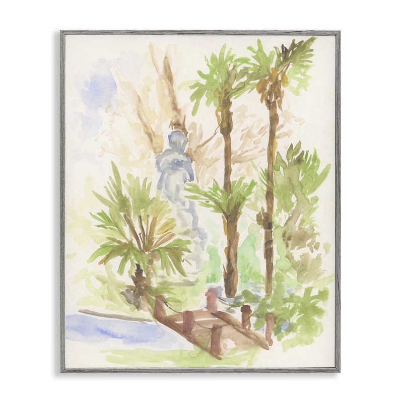  Bridge over River Abstract Black Framed Giclee Art by June Erica Vess, Estampe numérique Farmhouse, H 20 po x l 16 po