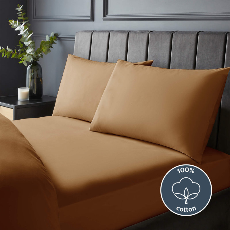 Silentnight Pure Cotton 200 TC Extra Deep Fitted Sheet, Terracotta, Double (4'6)