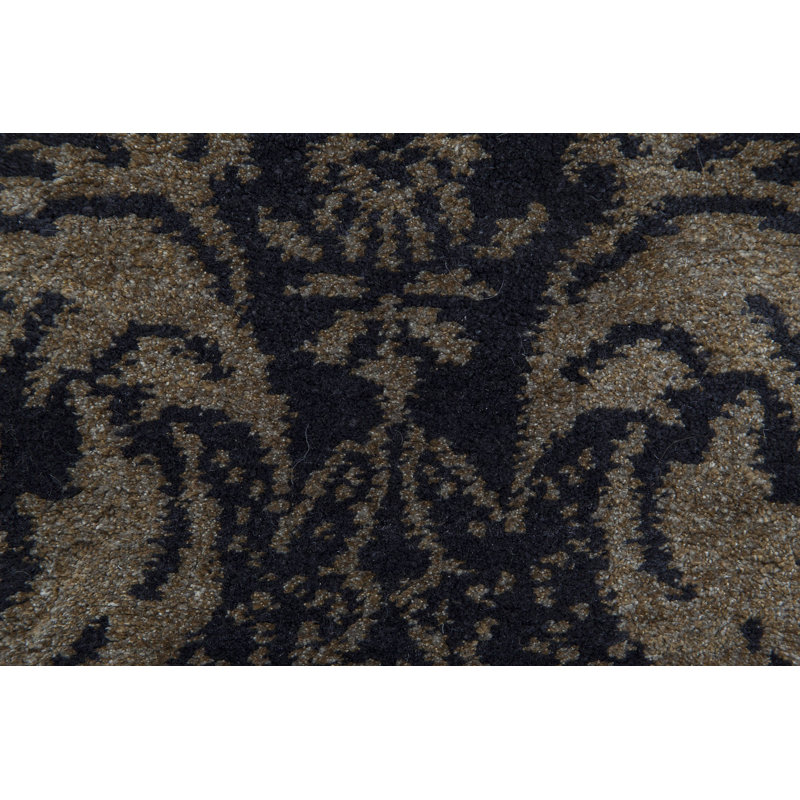 Tapis noir / brun doré d'inspiration européenne