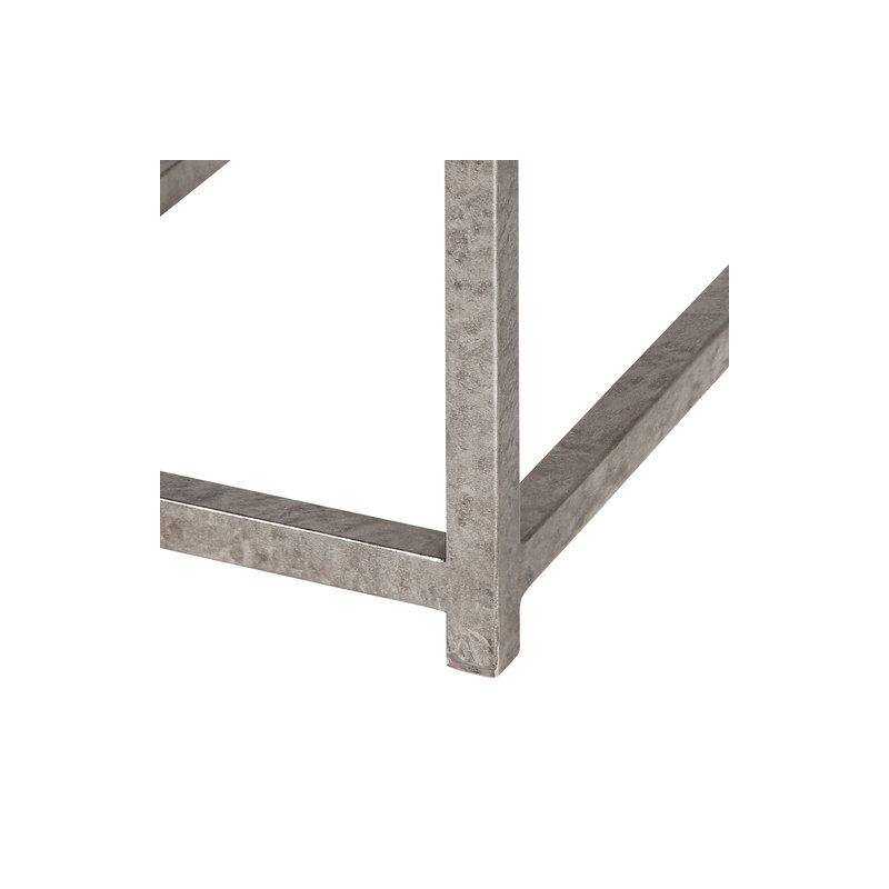 Paris Solid Wood End Table, Silver