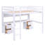 Lit mezzanine double en blanc avec bureau, rangement et station de charge - avec tiroirs, fabrication en bois-118082998