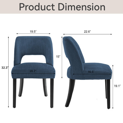 Linen Dining Chair With Solid Wood Legs