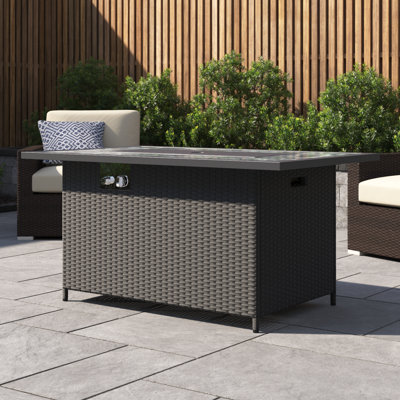 Anatilde Rectangle Propane Fire Pit Table