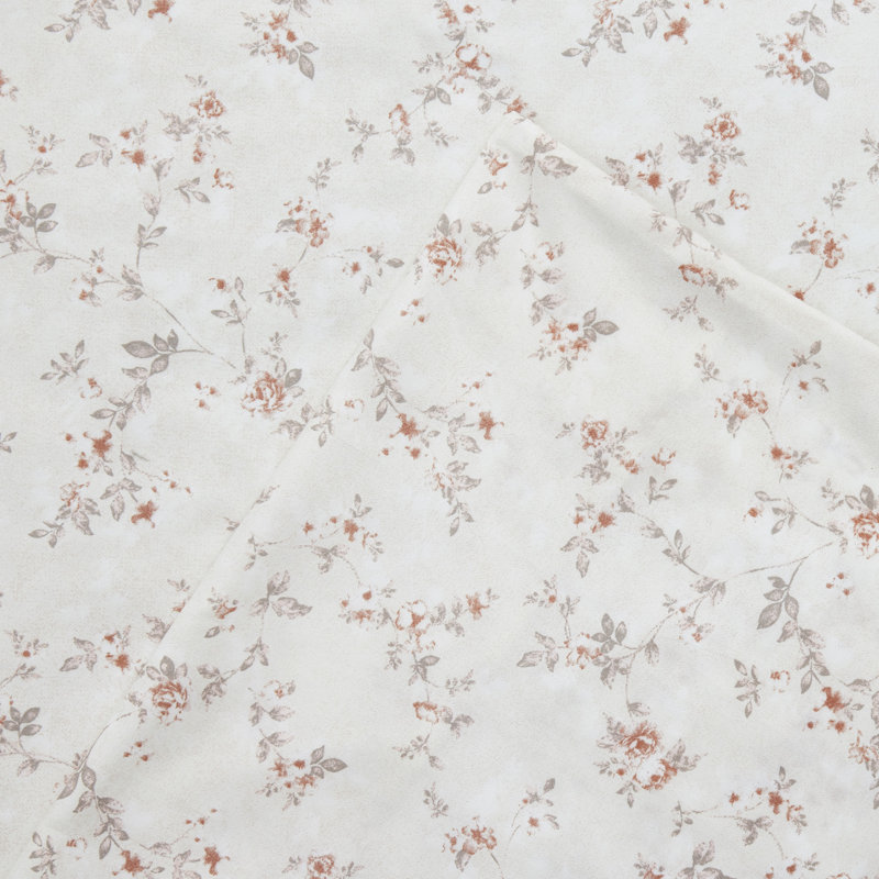 Queen Rose Clay Floral Print Microfiber Deep Pocket Sheet Set