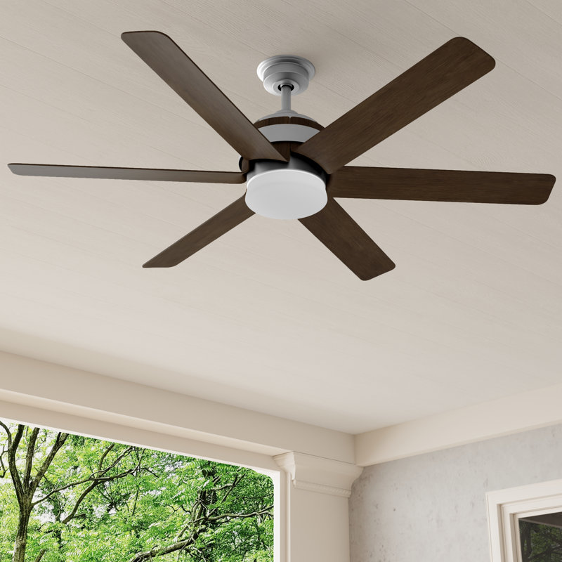Kaysville 56'' Ceiling Fan with LED Lights, Antique Nickel