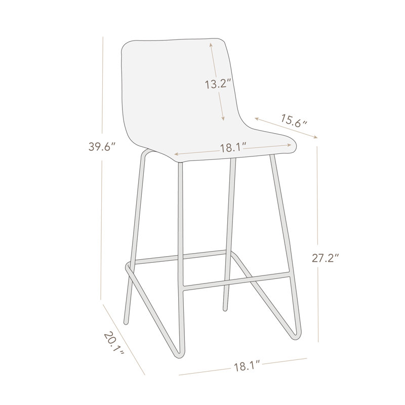 Tabouret de bar 27,2 po Asai, Bleu