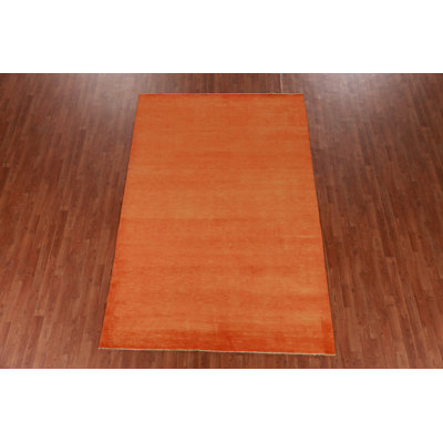Tapis orange teint dans la masse Gabbeh 6 x 9