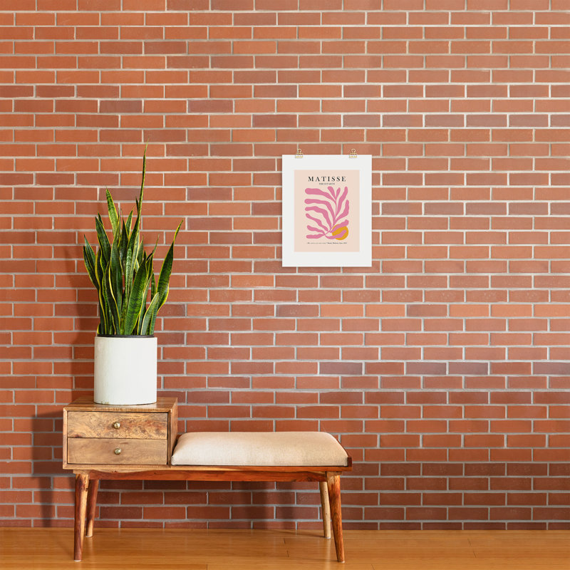 «Cocoon Design Matisse», reproduction d'art sur feuille rose découpée - sans cadre, H 24 po x l 18 po