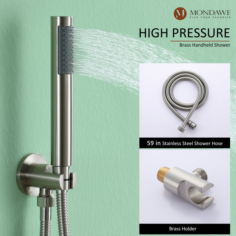 Calder Complete Shower System with Rough in-Valve, Brush Nickel