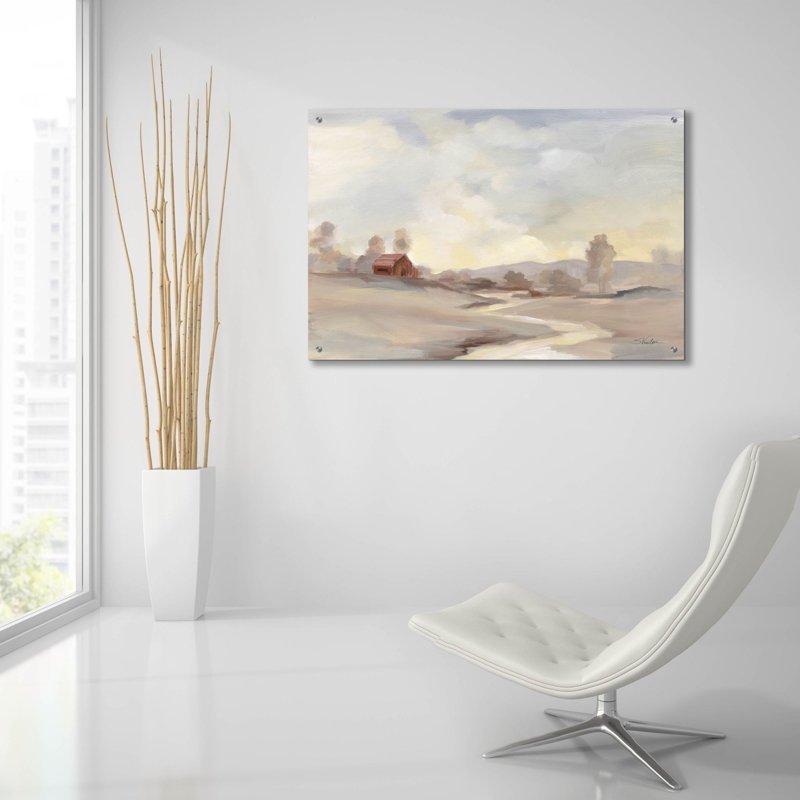  «Monochromatique Farm View» par Silvia Vassileva, art mural en verre acrylique, 36 po x 24 po, H 24 po x l 36 po